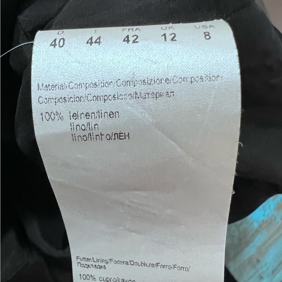 Boss Hugo Boss Black Scoop Neck Linen Bodycon Dress Size 8 - Picture 10 of 14